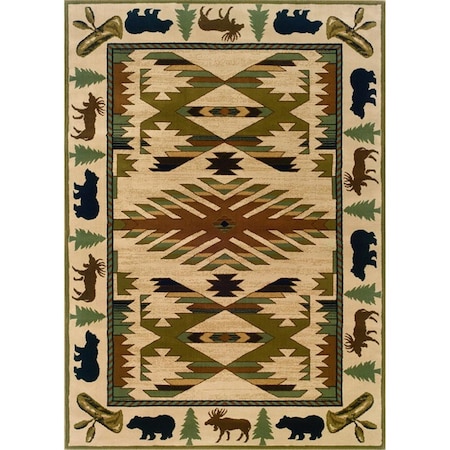 Sphinx By Oriental Weavers Area Rugs, Hudson 1072A 2X3 Rectangle - Ivory/ Green-Polypropylene H1072A058100ST